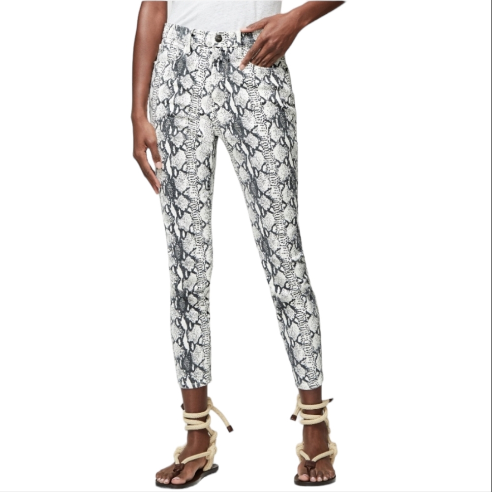 Frame Grey Python Ali High Rise Cigarette Pant